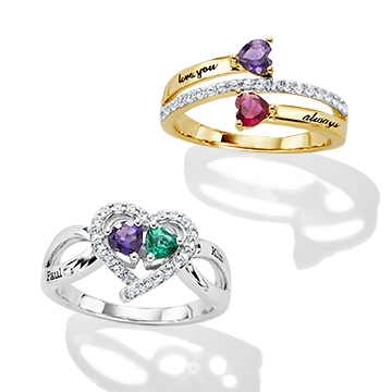 Explore Engraved Birthstone Couples Rings