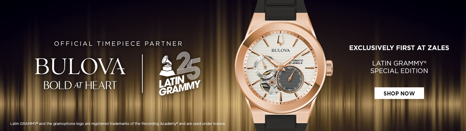 Shop the Bulova Bold at Heart Latin Grammy Edition Collection.