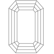 Sketch of an emerald stone shape with link to ring options in that cut.
