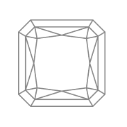 Sketch of a radiant stone shape.