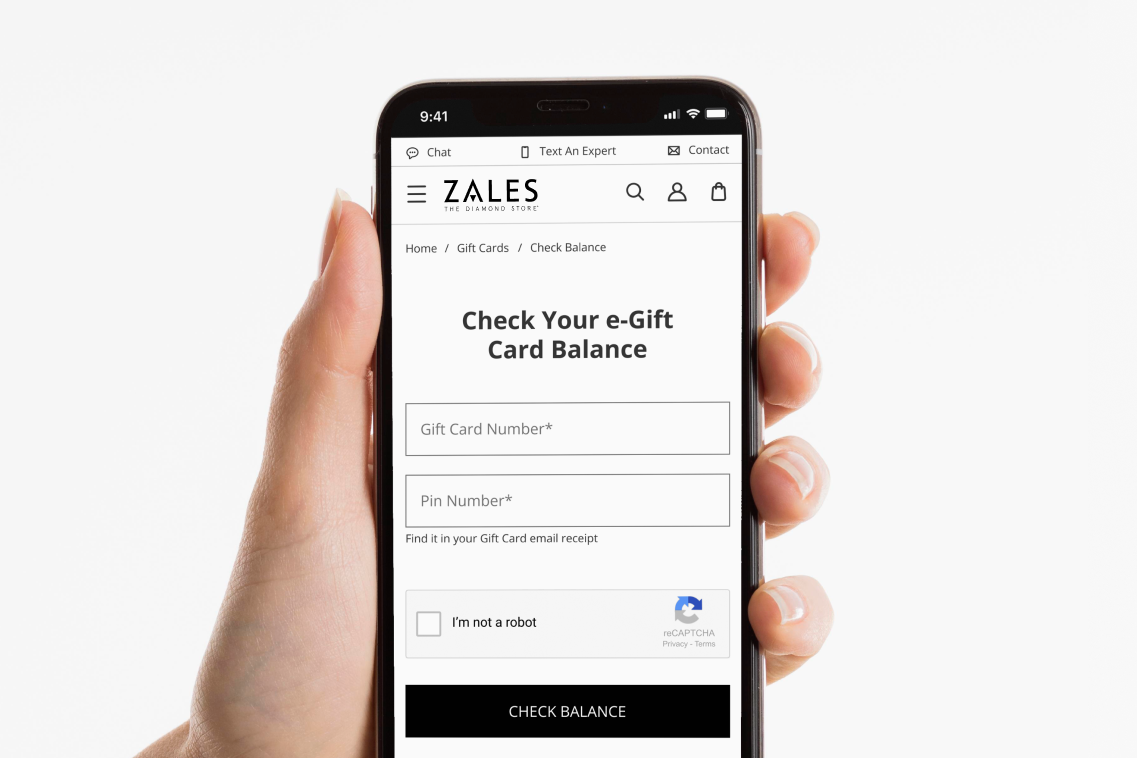 Already have an e-Gift Card? Check your balance. Use at any zales location online and in-store.
