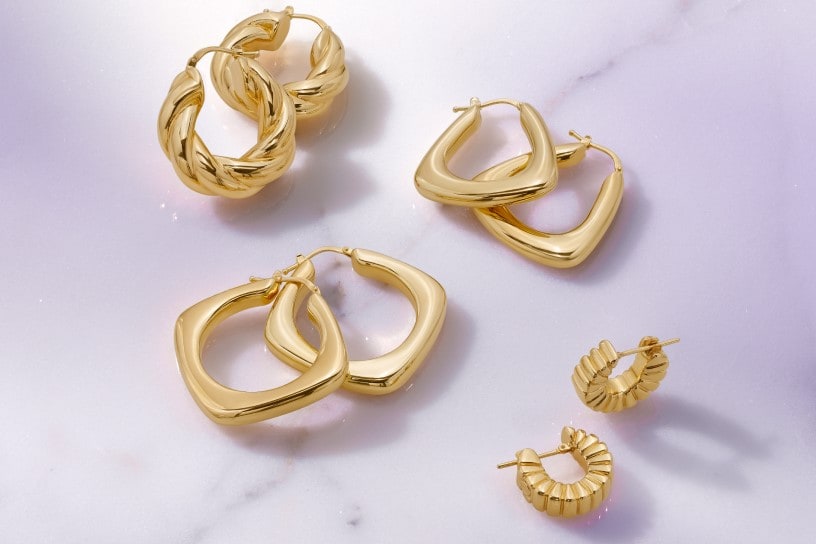 Gold Hoops. From classic rounds to unique and trendy shapes, gold hoop earrings add timeless appeal to any look. Shop Now.