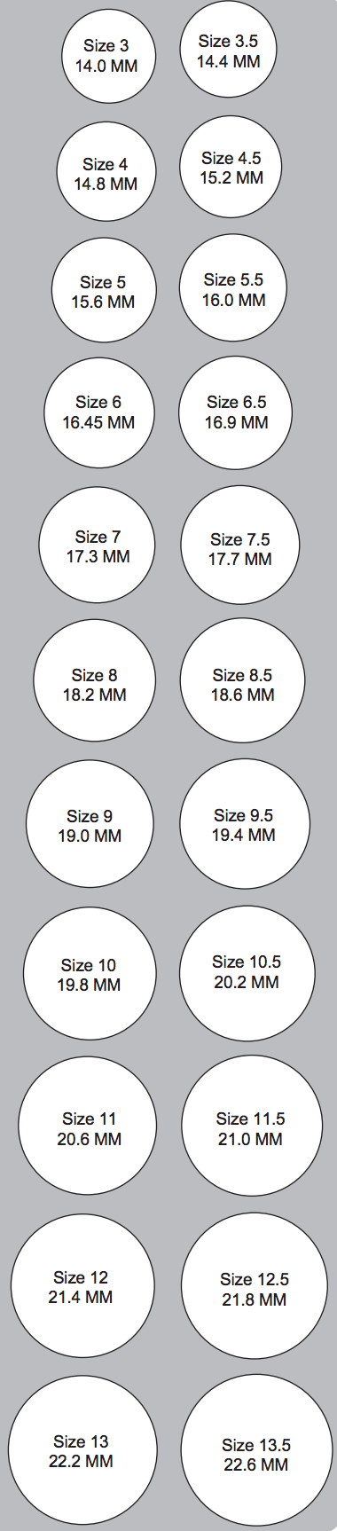 Zales Size Chart