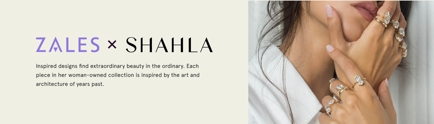 Zales x Shahla | Inspired designs find extraordinary beauty in the ordinary. Each piece in her woman-owned collection is inspired by the art and architecture of years past.