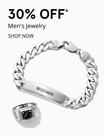 30% Off* Men's Jewelry