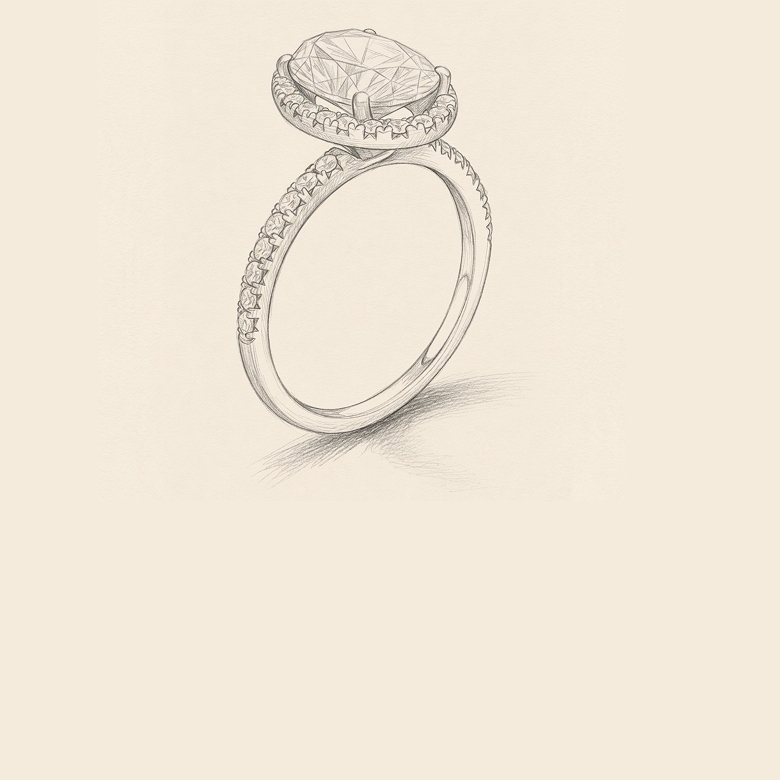 A silhouette of the Classic everlasting diamond ring from the Iconic Classics Collection.
