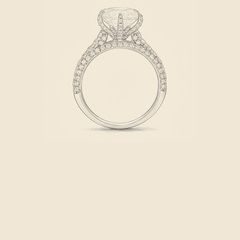 A silhouette of the Grand Firework diamond ring from the Grand Glamour Collection.