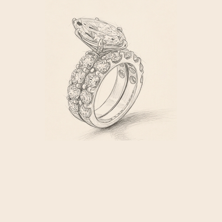 A silhouette of the Grand Opulence diamond ring from the Grand Glamour Collection.