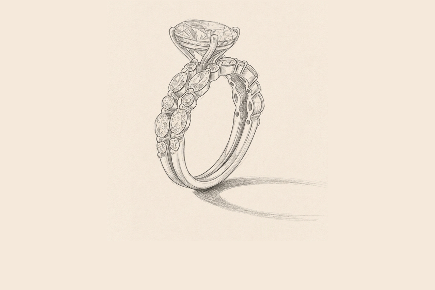 A silhouette of the Romantic Bouquet diamond ring from the Ethereal Romance Collection.