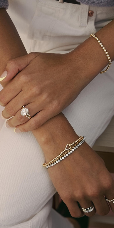 Multiple pieces of jewelry from the Zales Essentials Collection.