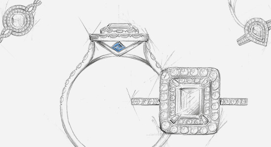 engagement ring sketch drawing