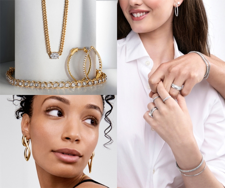 Collection of Zales rings and bracelets