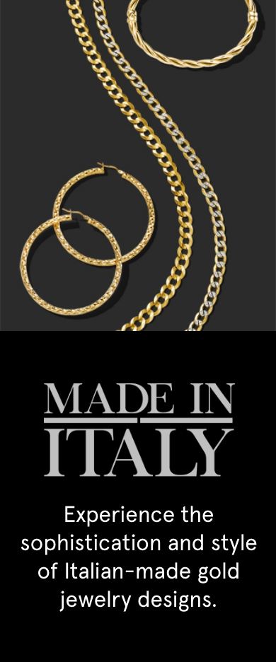 Experience the sophisticaton and style of Italian-made gold jewelry designs.