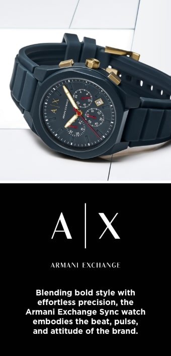 Armani Exchange | Blending bold style with effortless precision, the Armani Exchange Sync watch embodies the beat, pulse, and attitude of the brand.