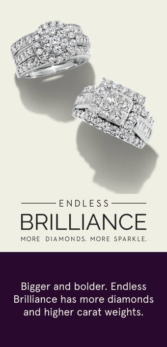 Bigger, bolder and sparkling with more diamonds, these Endless Brilliance designs feature higher carat weights and eye-catching style.