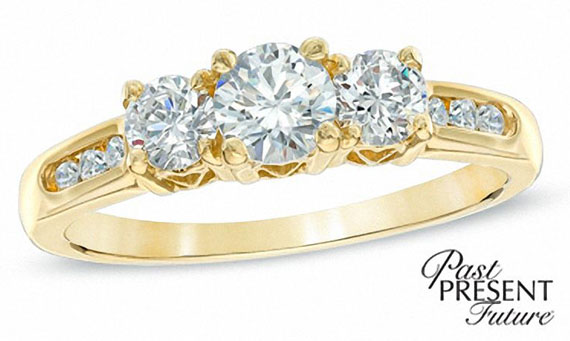 Royal engagement three-stone ring.